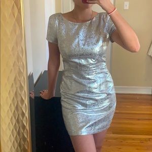 Metallic Silver Dress